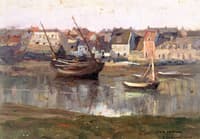 Scene of Fishing Village of Étaples, France