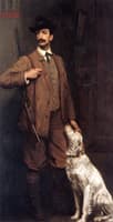 Portrait of the Vicomte de Manneville and is Dog