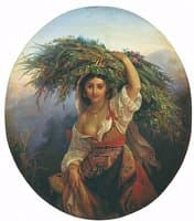 Italian Girl with Flowers