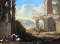 Washerwomen in a Classical Landscape