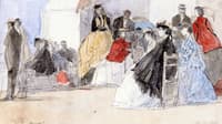 Crinolines and Cabanas on the Beach at Trouville