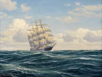 Frigate under full sail