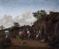 Horses being Saddled in the Courtyard of an Inn
