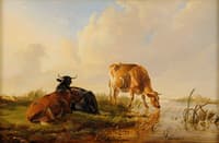 Cattle Grazing on the Riverbank