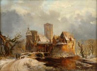 Winter Landscape with Castle and Hunters