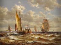Sailing and Fishing Boats off the Dutch Coast