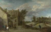 Peasants Playing Bowls Outside a Village Inn