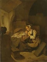 Interior with Mother Nursing her Child