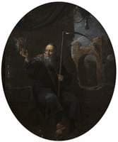 Time as an Old Man with a Scythe and an Hourglass