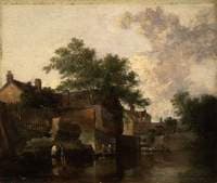 New Mills, Norfolk:  Men Wading