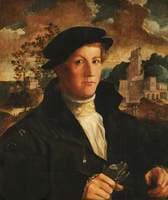 Young Man, Half-Length, Carrying Gloves