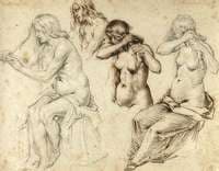 Four Studies of Women Braiding Their Hair