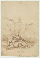Lovers in a Hay Field