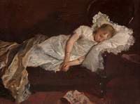 A Girl Asleep on a Sofa