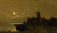 Full moon over the coast