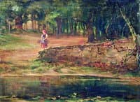 Girl in the Oak Forest