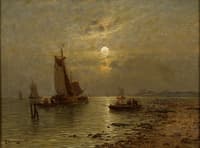 Night fishing under a full moon
