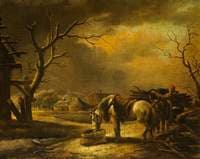 Landscape with a Woodman Loading a Horse