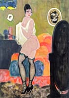 Nude Looking at Herself in a Mirror