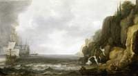 Dutch Ships Revictualling off a Rocky Coast