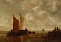 Fishing Boats off a Jetty