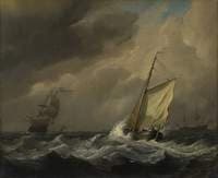 A Small Dutch Vessel Close-hauled in a Strong Breeze