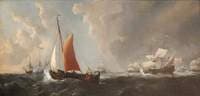 A Storm:  An English Galliot Beating to Windward in a Gale