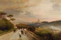 Roman landscape with pilgrims