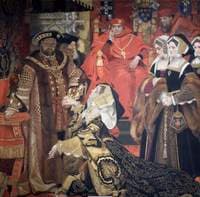 Henry VIII and Catherine of Aragon before Papal Legates at Blackfriars