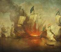 The Burning of HMS 'Royal James' at the Battle of Solebay on 28 May 1672