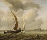 Two Kaags at Sea before a Fresh Breeze