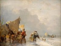 Winter landscape with river