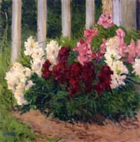 Flowers before a Garden Fence