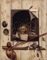 Trompe l'oeil with Studio Wall and Vanitas