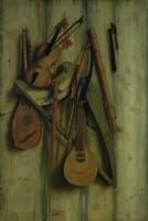 Trompe l'oeil with Musical Instruments