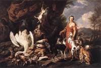 Diana and her Hunting Dogs beside a Kill