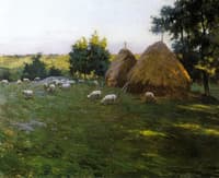 Haystacks at Sunset
