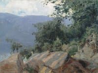 Landscape with Striped Rocks