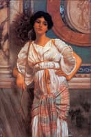 A Classical Beauty With A Peacock Fan (study)