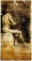 Sitting Male Nude in Profile