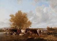 View of Canterbury from Tonford, Kent, with Cattle