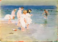 Children Playing at the Beach