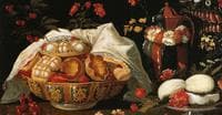 Still Life with fruits flowers and Terracotta