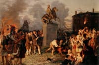 Pulling Down the Statue of King George III in New York 1776