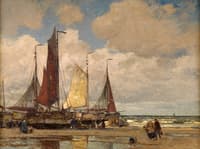 Fishermen unloading the boats