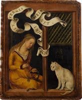 A Girl Making a Garland