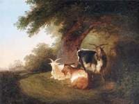 Three Goats in a Landscape