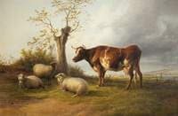 View in Stour Valley with Cow