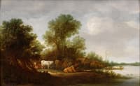 Haarlem River Landscape with Grazing Cattle