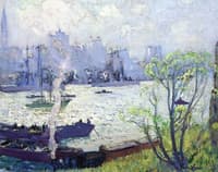 U.S. Battleships Leaving New York